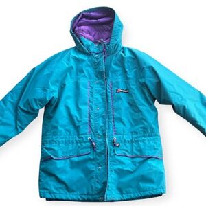 Vintage Berghaus Gore-Tex Jacket Mens 38 Hooded White Heat Mountain Coat Britain